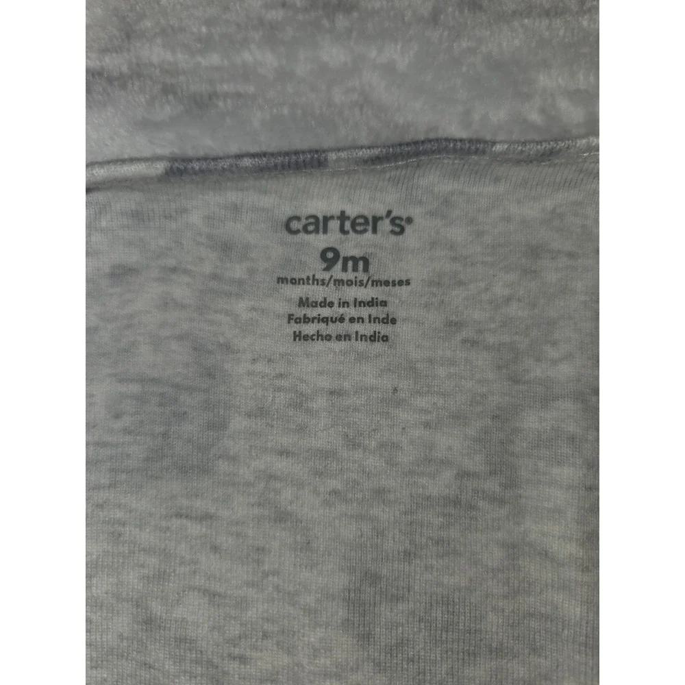Sleeper/Blanket SET Carter's 9M Gray/Blue  Animal Print Zip 017